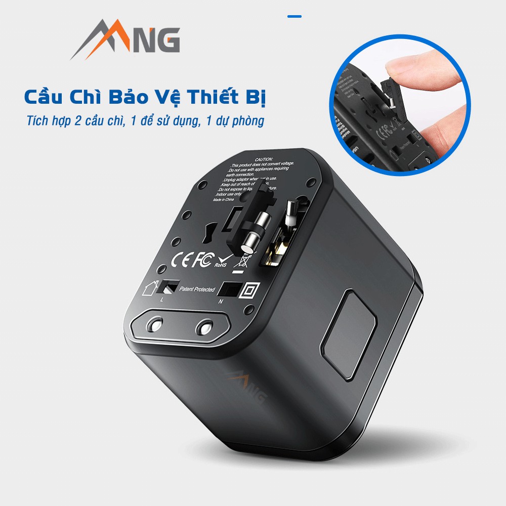 [Mã 2404EL10K giảm 10K đơn 20K] Củ sạc đa chức năng T20 sạc nhanh chuẩn PD - Chính hãng Rockspace