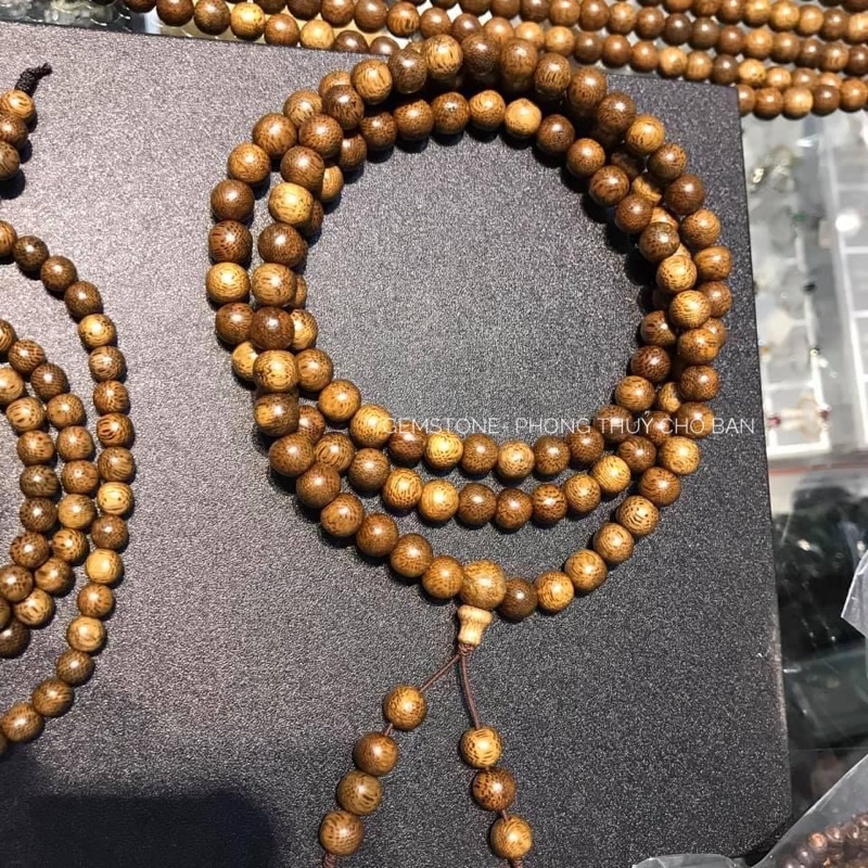 Chuỗi Trầm Hương 108 Hạt  6mm- 8mm, Chuỗi Trầm Hương Tốc Thiên Nhiên May Mắn, Bình An