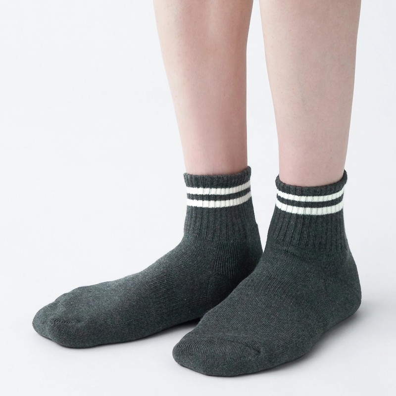 Muji Tất Cổ Lửng Ôm 90 Độ - Lòng Tất Dệt Kiểu Vòng/Có Viền