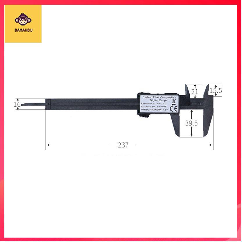 Vật liệu tổng hợp sợi carbon Thước cặp kỹ thuật số 0-150mm Công cụ đo Micrometer