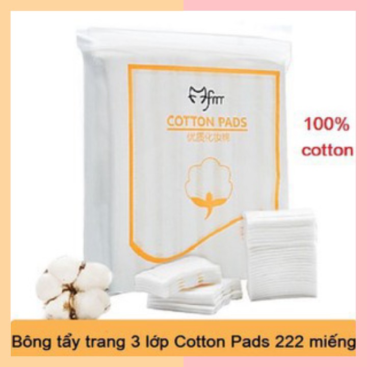 Bông tẩy trang 3 lớp Cotton Pads [Túi 222 miếng] Hàng tốt