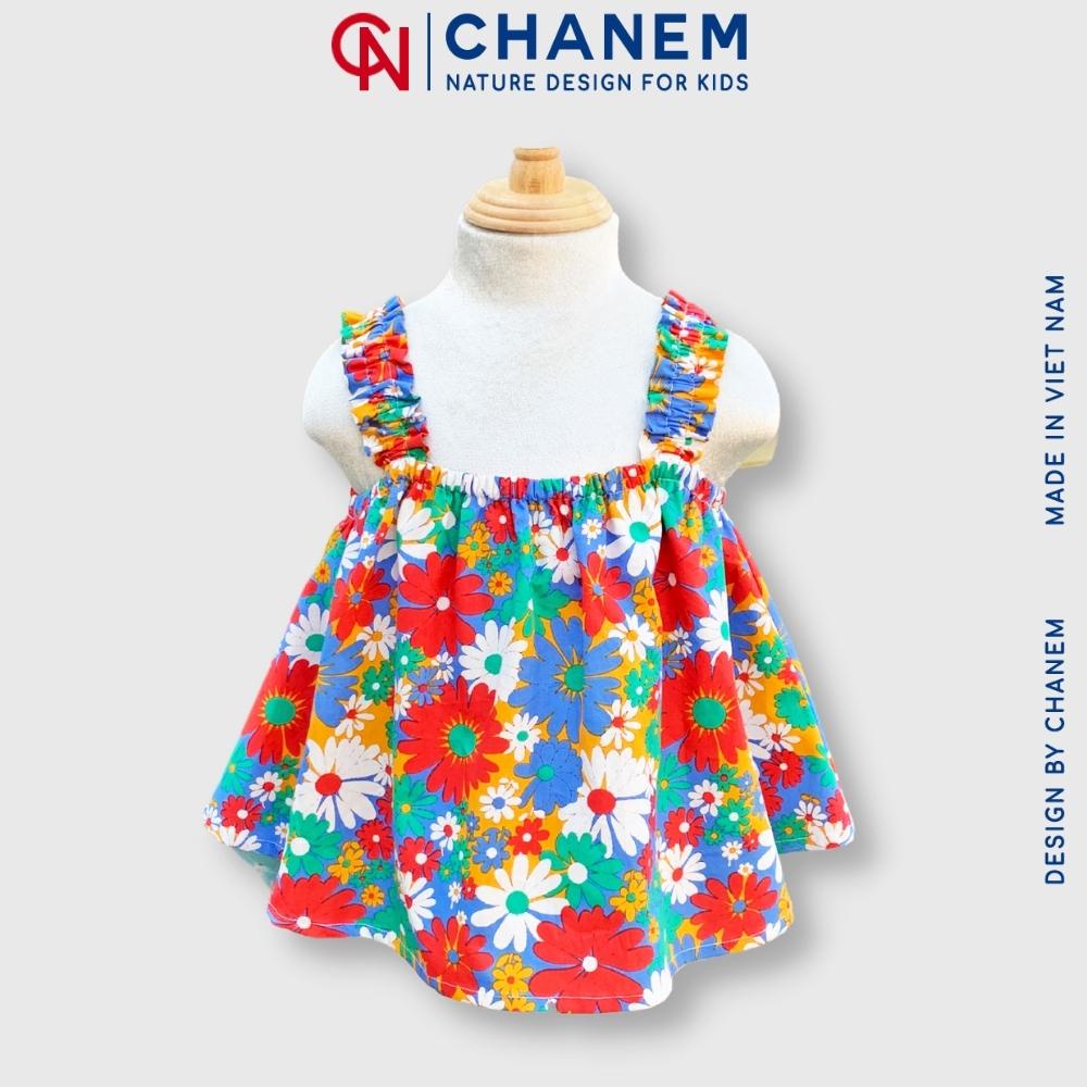 Áo hai dây bèo nhún dáng xòe mặc được cả mặt trước và mặt sau CAMI, chât thô cotton thoáng mát - CHANEM
