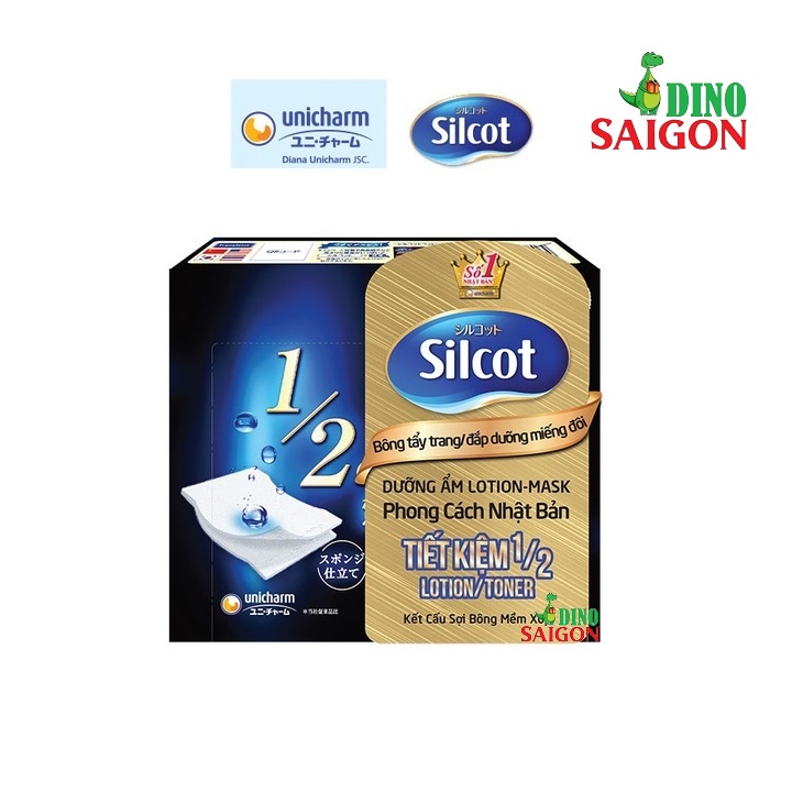 Combo 5 hộp Bông tẩy trang Silcot đắp dưỡng miếng đôi 40 miếng/hộp