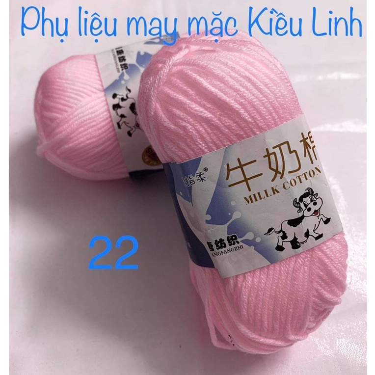 Len cotton Milk bò loại tốt bán từng cuộn 50gam giá rẻ 20k