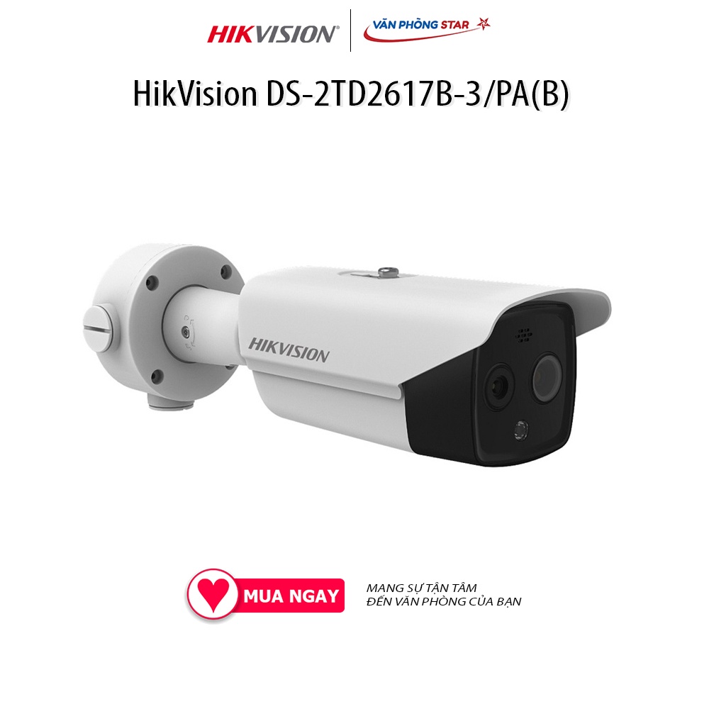 Camera thân nhiệt HikVision DS-2TD2617B-3/PA(B) tầm xa hồng ngoại  40m Chuẩn chống nước IP66 độ phân giải 4.0 Megapixel