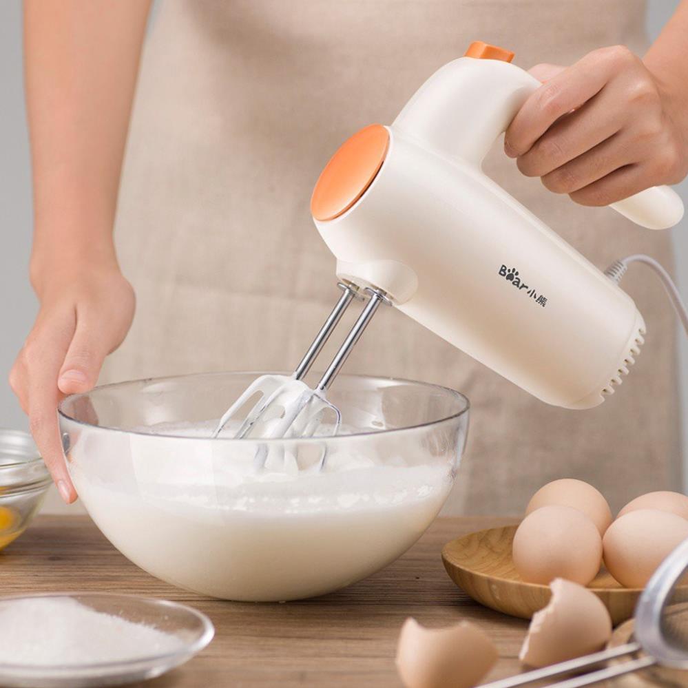 Máy đánh trứng cầm tay mini Bear  DDQ-B01K1 máy đánh kem trứng trộn bột đa năng màu trắng sang trọng, bảo hành 18 tháng