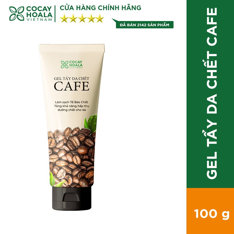 Gel tẩy da chết cà phê Cỏ Cây Hoa Lá giúp nhẹ nhàng lấy đi lớp da chết mà không gây bào mòn da và khô da 100gr.