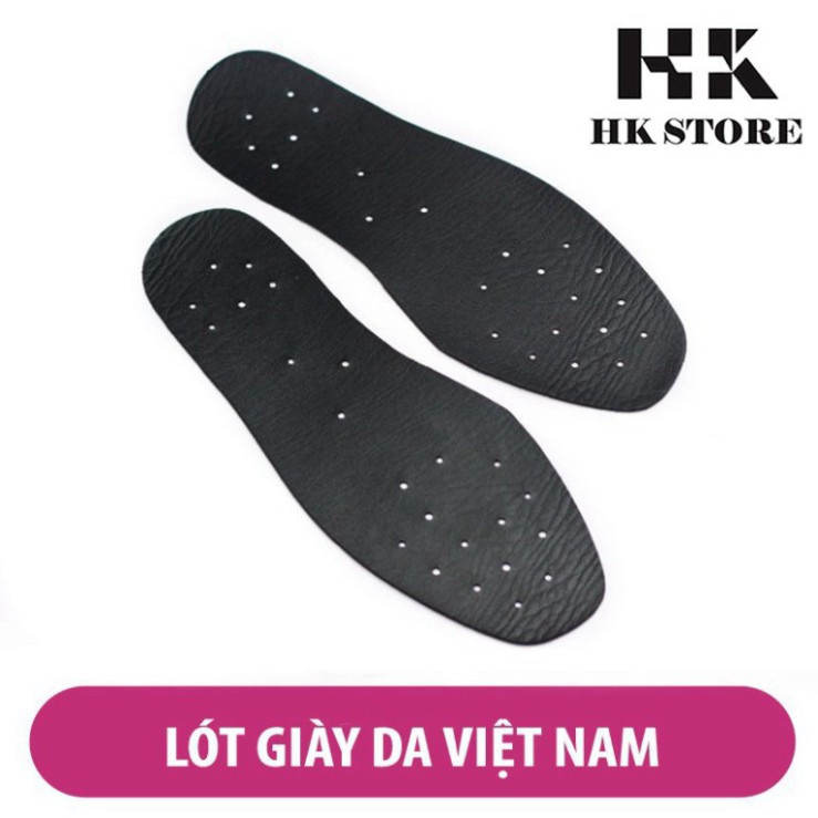 Lót da bò thật 100% 💖 HK.STORE 💖 lót da thật đục lỗ thông thoáng hồ môi chân.