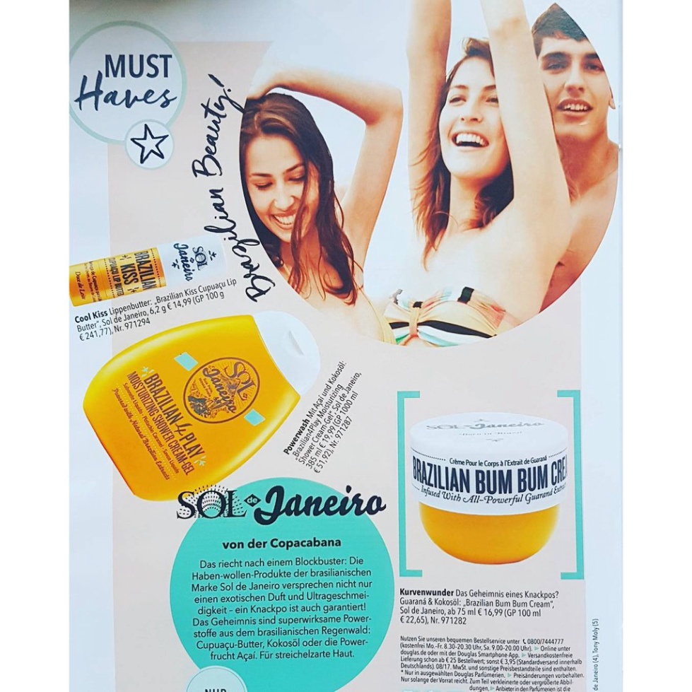 SOL DE JANEIRO Kem dưỡng thể Brazilian Bum Bum / Coco Cabana / Bom Dia Bright Body Cream