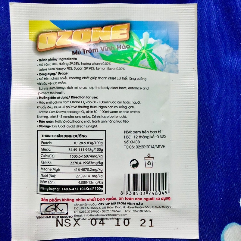 Mũ trôm pha sẵn tiện lợi công ty Vĩnh Hảo đẹp da mát gan thanh nhiệt giảm cân ăn kiêng táo bón mu trom đặc sản Phan Rang