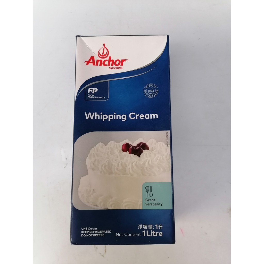 [Hộp lớn 1 Lít] KEM SỮA TƯƠI ĐÁNH TIỆT TRÙNG [New Zealand] ANCHOR Whipping Cream (halal) (nw0)