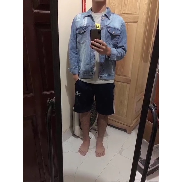 [VIP] Aó khoác jean nam GM rách nhẹ kinh điển form chuẩn đẹp hình thật túi thật nhận hàng bất ngờ từ Chiwawa shop
