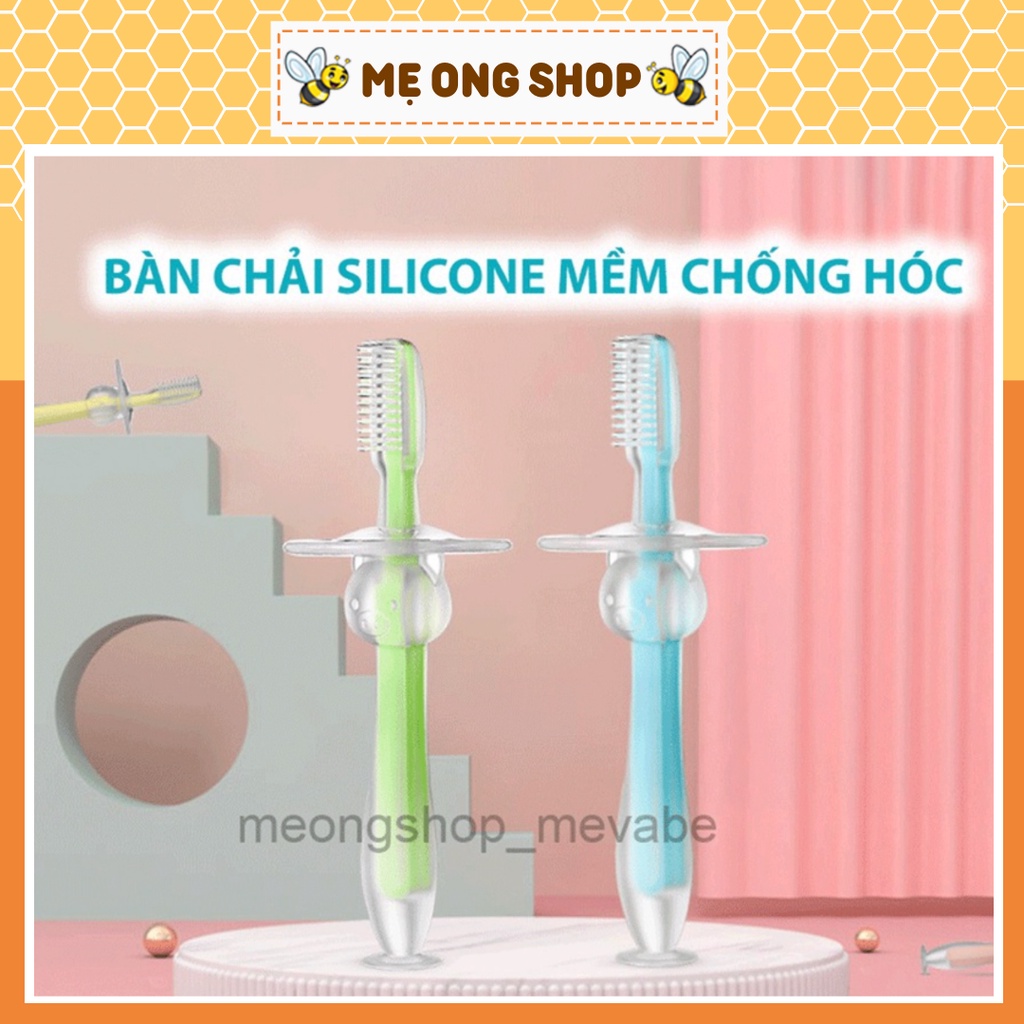 Bàn chải tập đánh răng Silicon mềm và mát xa nướu An toàn cho bé