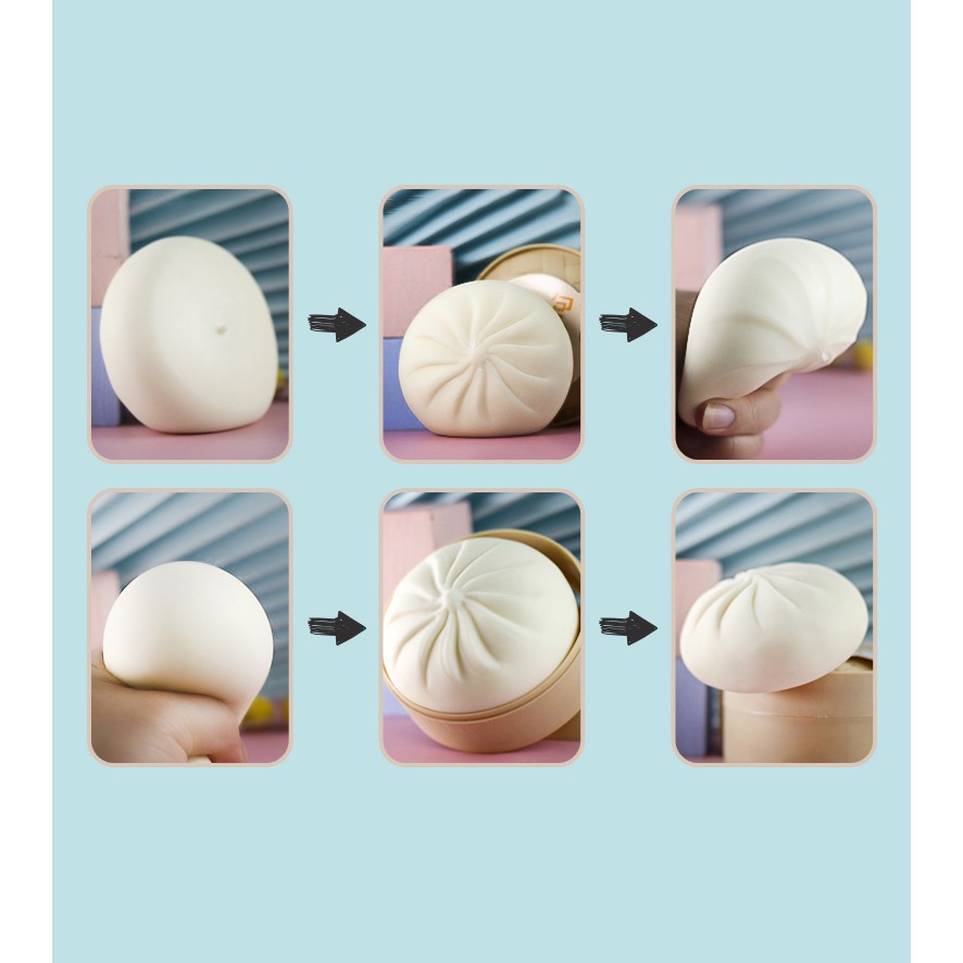 Đồ Chơi Nắn Bóp Đàn Hồi Giảm Căng Thẳng Hình Bánh Bao