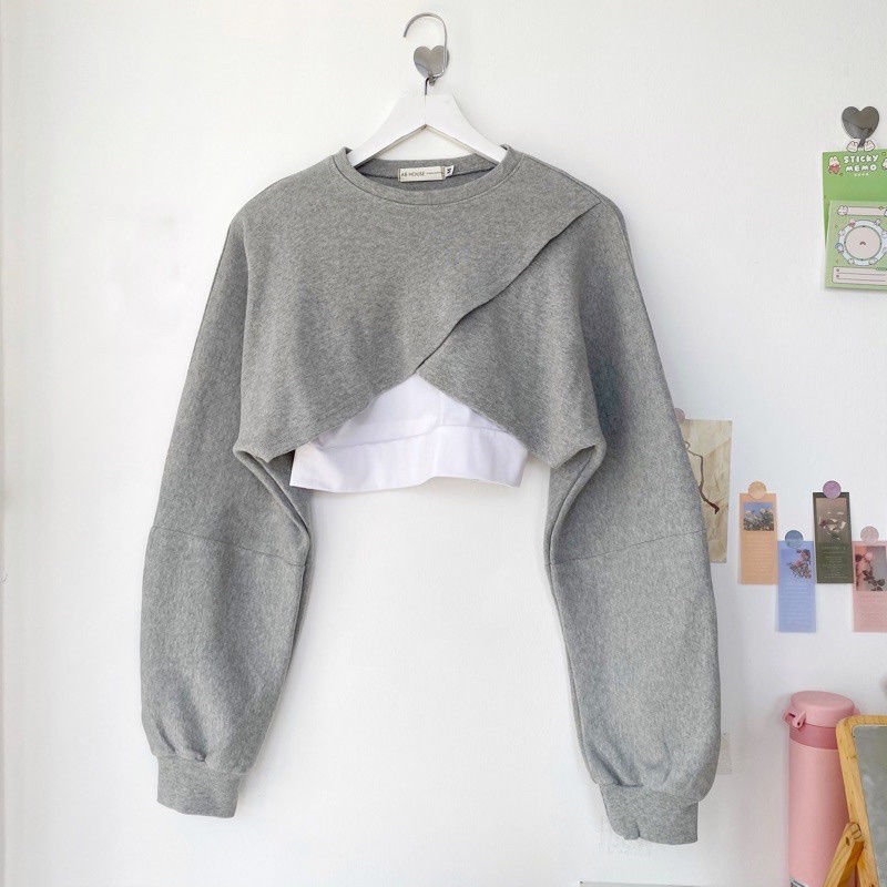 Set 2 món croptop đắp chéo + áo ba lỗ
