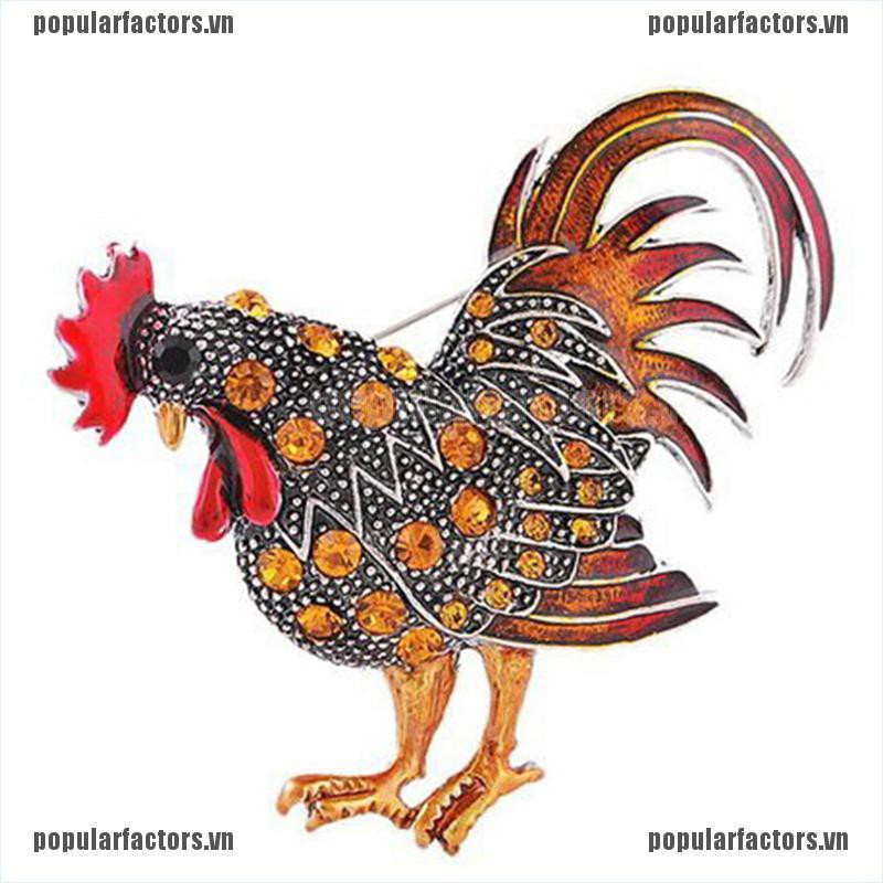 Ghim Cài Áo Hình Gà Trống Xinh Xắn Màu Sắc