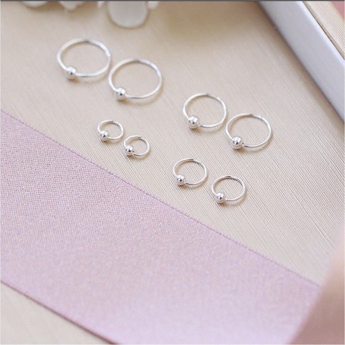 Khuyên tai nữ bạc ta nguyên chất, xinh xắn, cam kết bông tai bạc thật sáng đẹp không xỉn màu - Mã TSJB10
