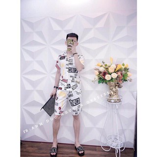 Bộ pijama nam bộ lv - bộ in hình giảm 20k đơn 50k] Bộ Hoa Quả đi biển