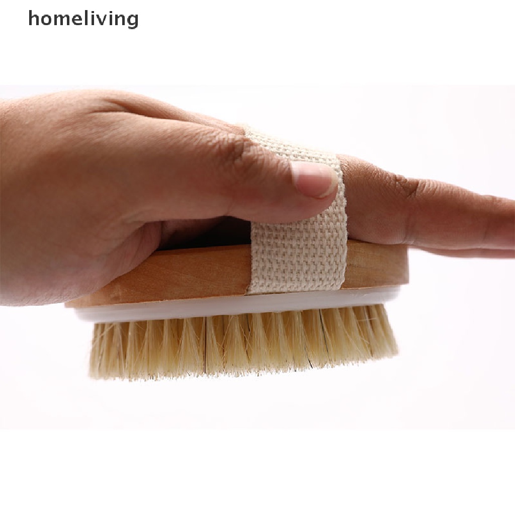 Bàn Chải Tắm Lông Ngựa Bằng Gỗ Massage Tẩy Tế Bào Chết Cơ Thể