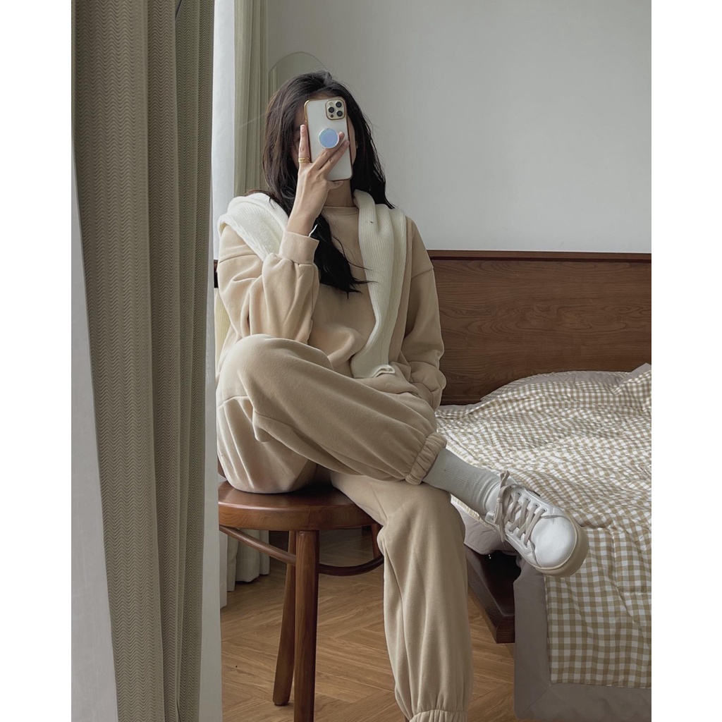 Bộ nỉ bông trơn 72832 | BigBuy360 - bigbuy360.vn