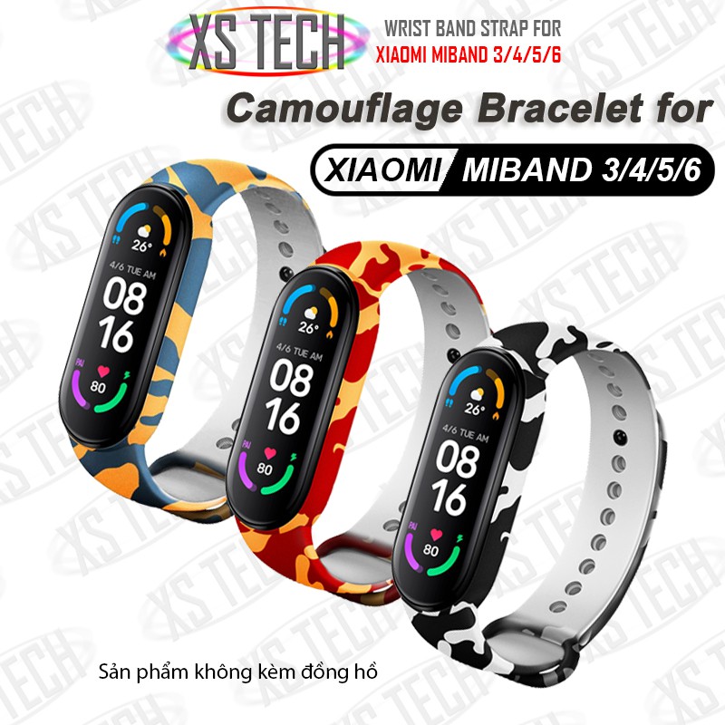 Dây đeo thay thế Xiaomi Miband 3 4 5 6 rằn ri sắc màu mới (camouflage)