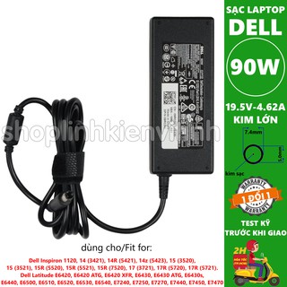 SẠC LAPTOP DELL 19.5V-4.62A (90W) (Đầu Kim Lớn) kích thước đầu ghim SẠC 7.4 x 5.0 mm