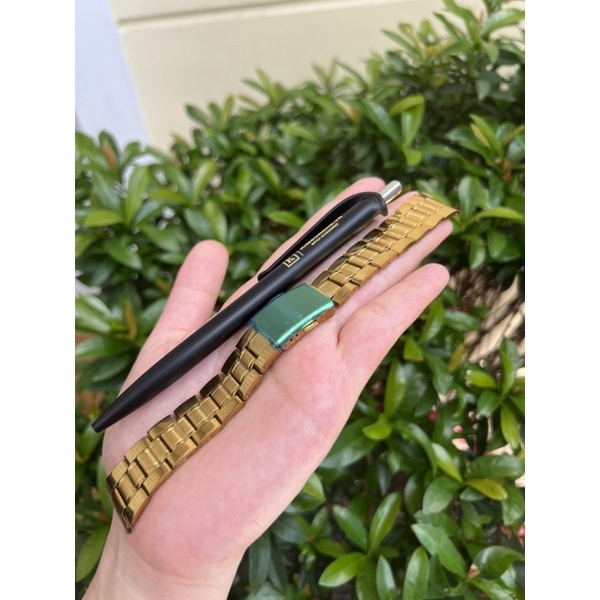 Dây đồng hồ kim loại nam size 20 màu vàng đầu bằng - 007