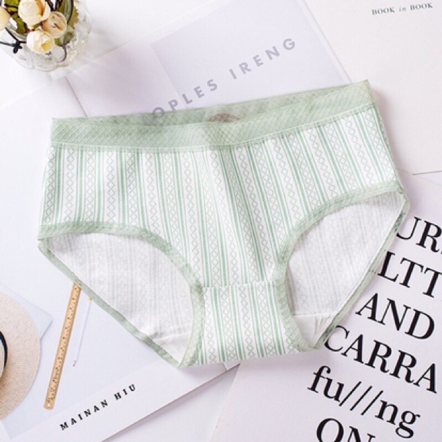 [Mã 12FASHIONSALE1 giảm 10K đơn 50K] Quần Lót Nữ Cotton Kẻ Caro Cạp Ren 045 size L | BigBuy360 - bigbuy360.vn