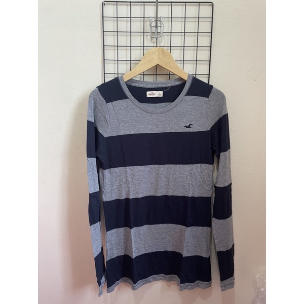Áo Sơ Mi Dài Tay Hollister Màu Xám & Xanh Nước Biển