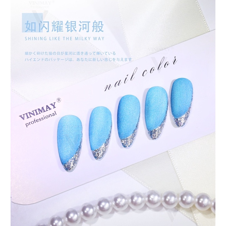 sơn gel mắt mèo kim cương ánh xanh viniamy hot mới
