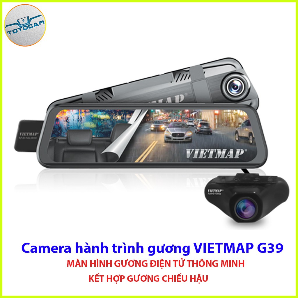Camera Hành Trình Gương VIETMAP G39 - Camera Hành Trình Gương Thông Minh 1920x1080 FHD