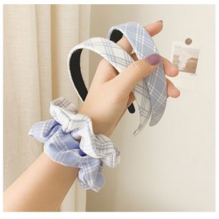 COMBO BĂNG ĐÔ + CỘT TÓC SCRUNCHIES SỌC CARO