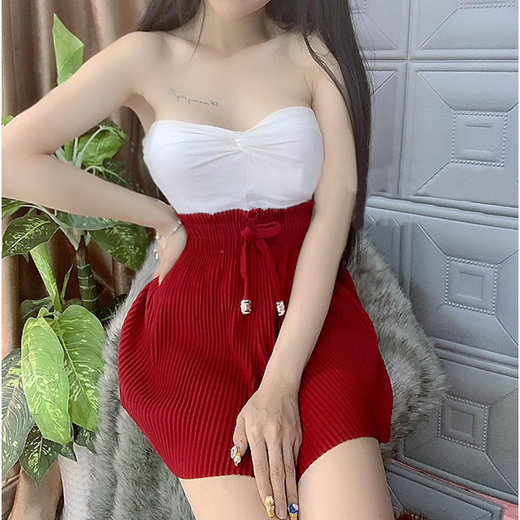 Chân Váy Thun Cột Nơ Thời Trang OHS4015