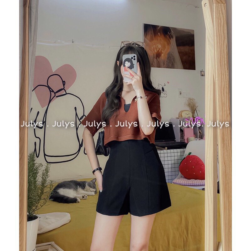 [RẺ VÔ ĐỊCH] Áo Croptop Khoét Ngực Cổ Bẻ (Ảnh Thật Shop Chụp Kèm Video)