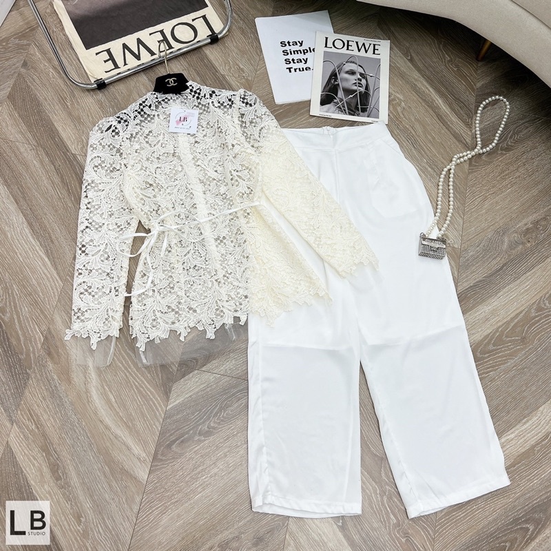 Set ren tay dài + quần xuông