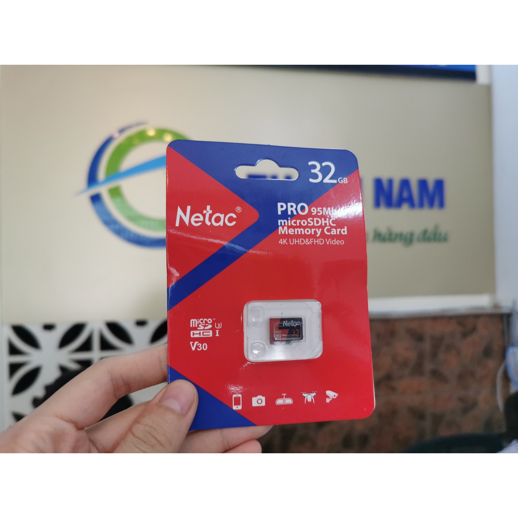 Thẻ nhớ MicroSD 32Gb Netac U3 4K Class10 Pro Chuyên cho camera, máy quay và điện thoại (Bảo hành 5 năm) | BigBuy360 - bigbuy360.vn