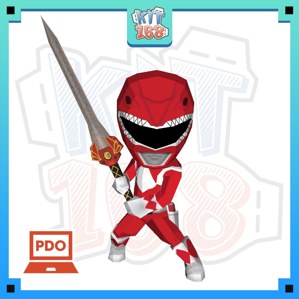 Mô hình giấy Anime Game Red Ranger - Power Rangers