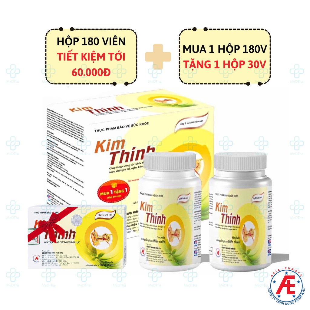 Kim Thính - Hỗ trợ Tăng Cường Thính Lực, Cải thiện Ù Tai, Nghe không rõ (Hộp 90/180 viên) [Chính Hãng]
