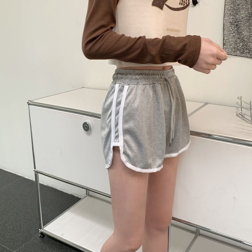 Quần Short Thể Thao Nữ Lưng Cao Dây Rút