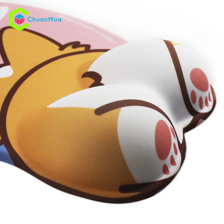 Bàn Di Lót Chuột Cute Mông Cún Có Đệm Tay Silicon ( Giá Sỉ Rẻ, Pad Mouse 3D Corgi, Poodle, Bulldog, Husky, Chân mèo) | BigBuy360 - bigbuy360.vn