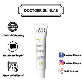 Kem Dưỡng SVR Sebiaclear MAT + PORE 40ml Kiềm Dầu Và Thu Nhỏ Lỗ Chân Lông (Chính Hãng)