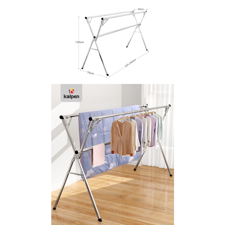 Giá phơi quần áo inox thông minh gấp gọn, sào phơi đồ inox, giàn phơi quần áo thông minh