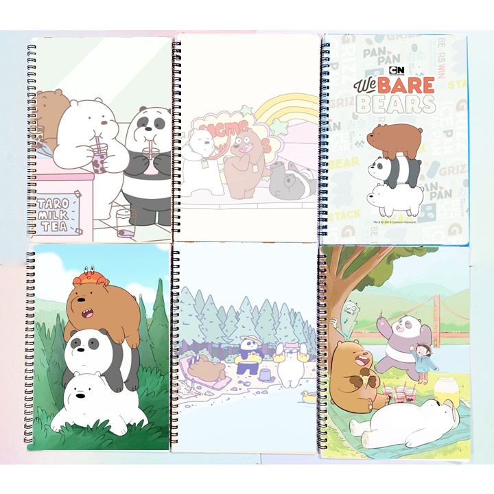 Sổ lò xo 3 anh em gấu bare bear SLI10 60 trang 17x25cm