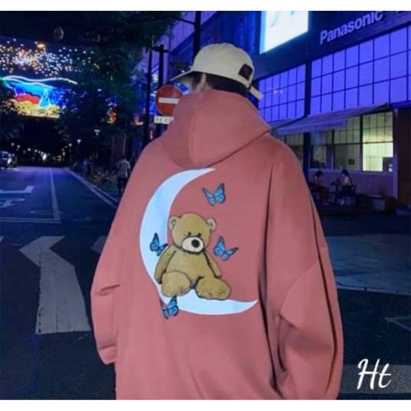 Áo hoodie phản quang gấu bướm trăng HT12 | BigBuy360 - bigbuy360.vn