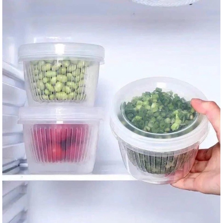 Hộp nhựa đựng hành tỏi tách nước