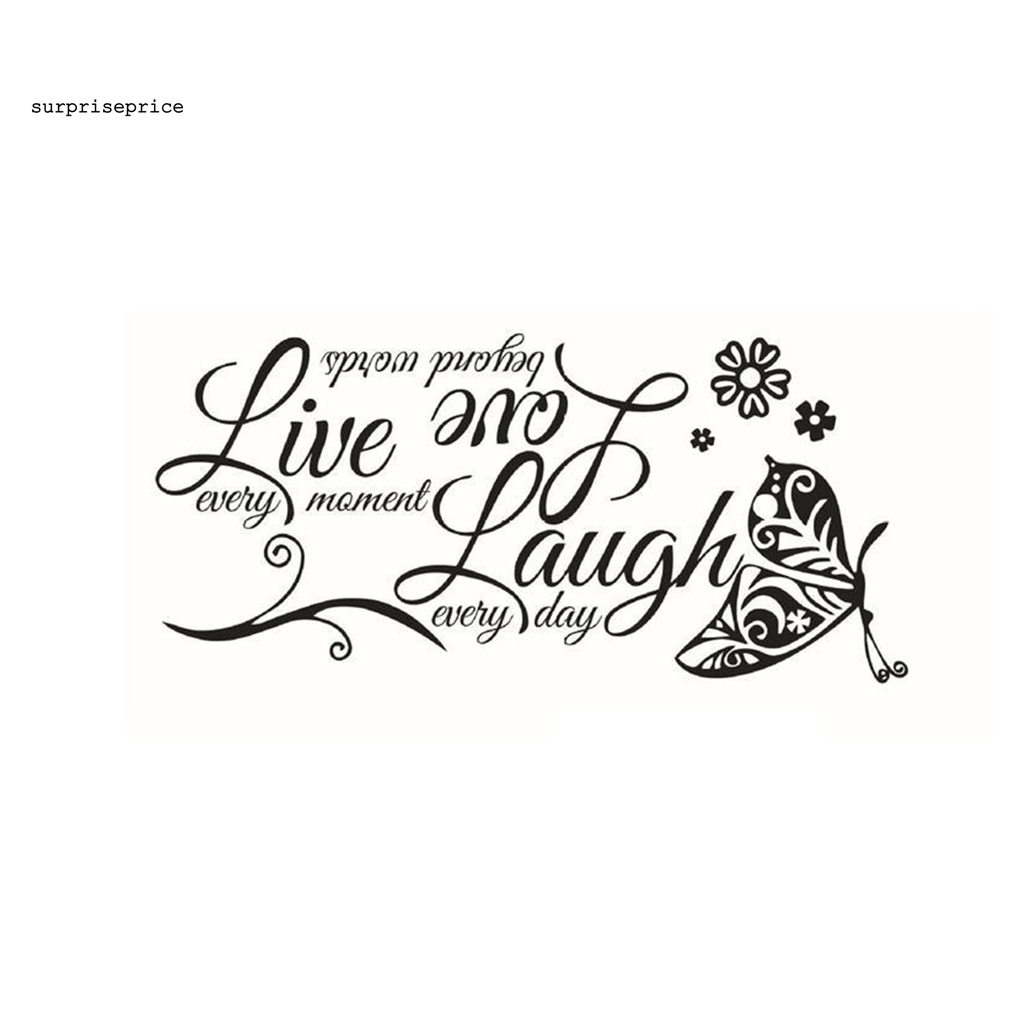 Miếng dán tường trang trí phòng khách hình chữ Live Love chống biến dạng