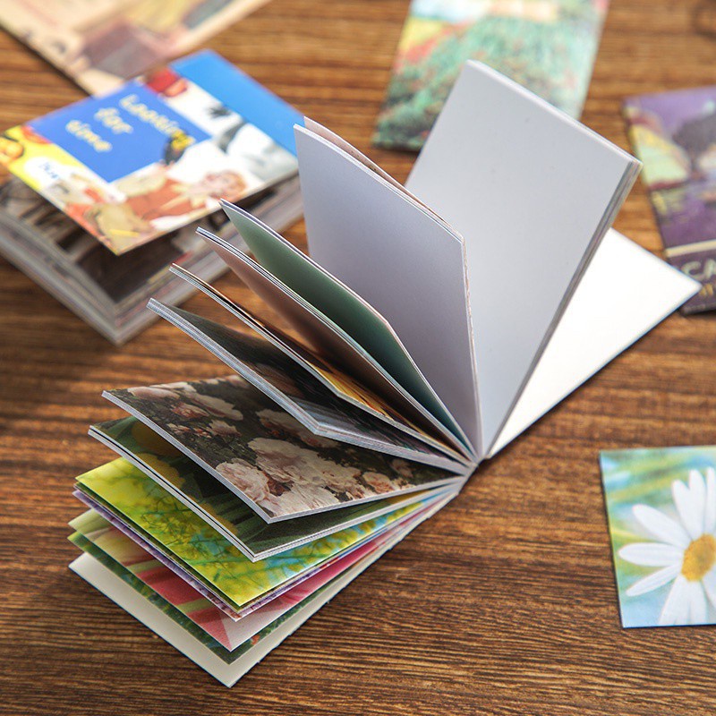 Set 50 Tờ Sticker Dán Trang Trí Sổ Tay Diy Hình Phong Cảnh Cổ Điển