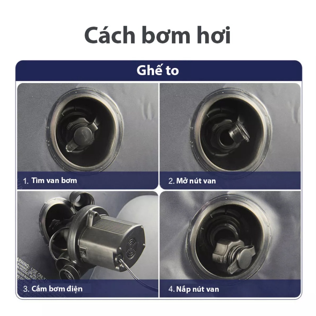 Ghế Đệm Hơi Tựa Lưng Cao Cấp, Thiết Kế Sang Trọng, Bền Bỉ, Không Thấm Nước, Chất Liệu PVC Bọc Nhung Mềm Mại, Không Phai