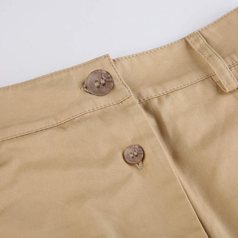 Chân Váy Lưng Cao Phối Nút Thời Trang Đường Phố Cá Tính Cho Nữ