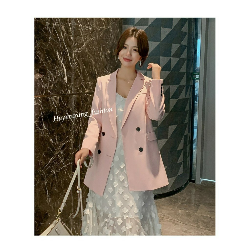 [Mã WASTMAY giảm 15% tối đa 30K đơn 150K] áo vest nữ dáng dài đính 4 khuy tay nhiều màu chất vải cao cấp | BigBuy360 - bigbuy360.vn